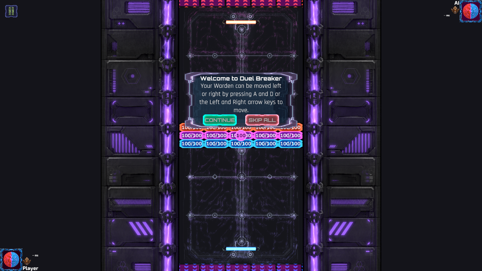 Duel Breaker gameplay screenshot showing an active match